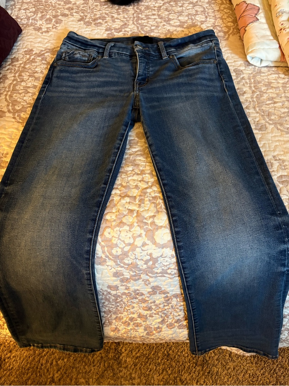 Super Flattering , High Quality Straight Leg Women's Jeans in Dark Blue Wash